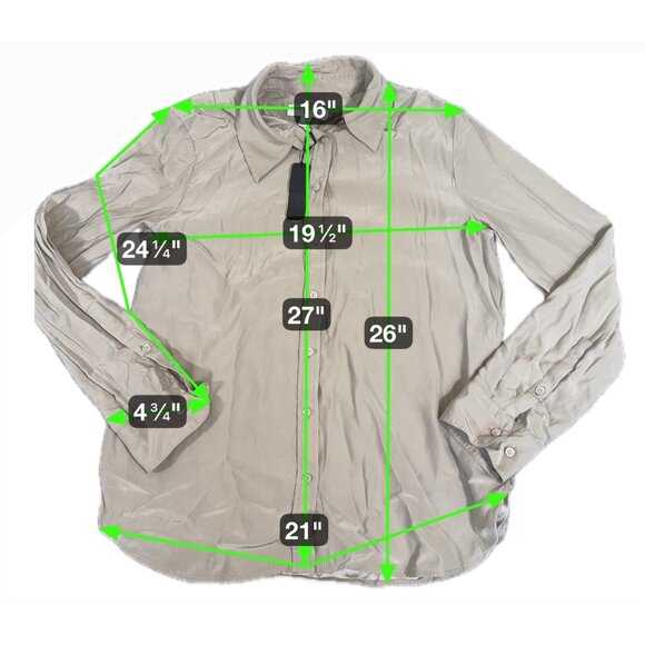 Banana Republic Womens S Silk Beige Button-Up Shirt Blouse Office - Picture 2 of 14